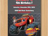Blaze and the Monster Machines Birthday Invitations Templates Blaze the Monster Machines Monster Truck Birthday Invitation