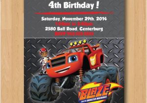 Blaze and the Monster Machines Birthday Invitations Templates Blaze the Monster Machines Monster Truck Birthday Invitation