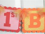 Blue and orange Happy Birthday Banner Happy 1st Birthday Banner Birthday Party Raimbow theme