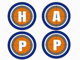 Blue and orange Happy Birthday Banner Nerf Happy Birthday Banner