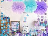 Blue and Purple Birthday Decorations Mermaid Under the Sea Decorations Purple Baby Blue Baby