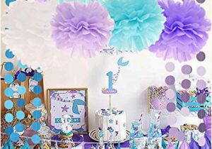 Blue and Purple Birthday Decorations Mermaid Under the Sea Decorations Purple Baby Blue Baby