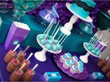 Blue and Purple Birthday Decorations Purple and Teal Birthday Party Ideas Photo 1 Of 23