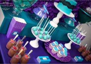 Blue and Purple Birthday Decorations Purple and Teal Birthday Party Ideas Photo 1 Of 23