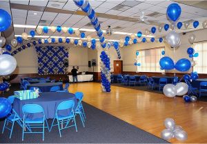 Blue and Silver Birthday Decorations Blue and Silver Balloon Fountain