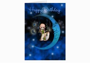 Blue Moon Cards Birthday Happy Birthday Blue Moon Fairy Stars and Sky Card Zazzle Com