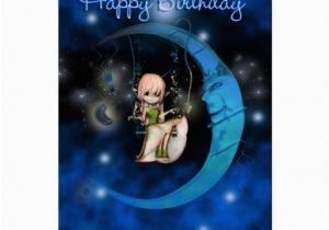 Blue Moon Cards Birthday Happy Birthday Blue Moon Fairy Stars and Sky Card Zazzle