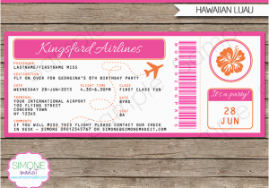 Boarding Pass Birthday Invitation Template Free Luau Boarding Pass Invitations Template Birthday Party