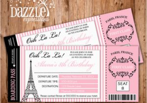 Boarding Pass Birthday Invitation Template Free Printable Paris Boarding Pass Invitation Kids Ticket
