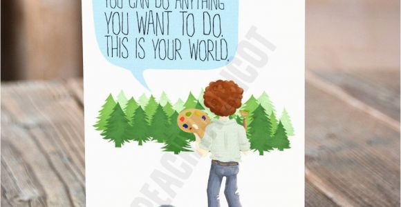 Bob Ross Birthday Card Bob Ross Birthday Card Happy Little Birthday Card You