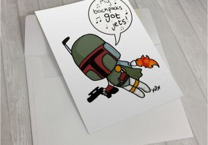 Boba Fett Birthday Card Boba Fett Star Wars Mc Chris Art Card Birthday Card Just