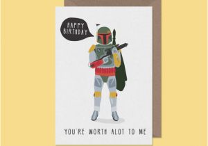 Boba Fett Birthday Card Star Wars Birthday Card Boba Fett Cult Hero by Studioboketto