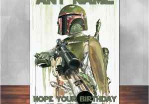 Boba Fett Birthday Card Star Wars Birthday Card Boba Fett Fan Art 5×7 by