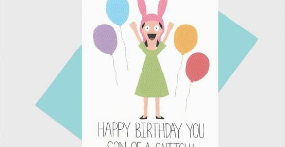 Bobs Burgers Birthday Card Louise Belcher Bob 39 S Burgers Birthday Card Shop Lost