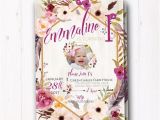 Boho Chic Birthday Invitations Boho Chic Birthday Invitation Bohemian Baby Girl Boho Wild