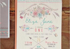 Boho Chic Birthday Invitations Boho Chic Birthday Invitation Bohemian Pastel Free