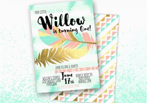 Boho Chic Birthday Invitations Boho Chic Birthday Invitation Printable Digital File Jpg or