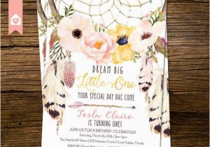 Boho Chic Birthday Invitations Boho Chic First Birthday Invitation Rustic by