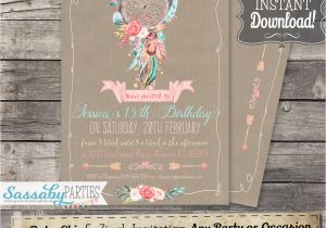 Boho Chic Birthday Invitations Boho Chic Party Invitation