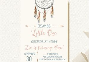 Boho Chic Birthday Invitations Boho Chic Tribal Girls First Birthday Dreamcatcher Invitation