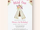 Boho Chic Birthday Invitations Boho Chic Tribal Teepee Girl Birthday Invitations Print
