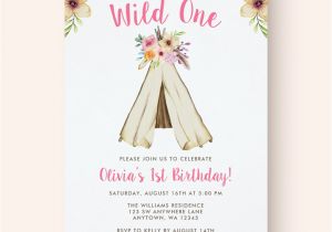 Boho Chic Birthday Invitations Boho Chic Tribal Teepee Girl Birthday Invitations Print