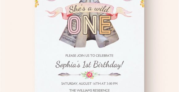Boho Chic Birthday Invitations Boho Chic Tribal Teepee Girl Birthday Invitations Print