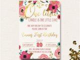 Boho Chic Birthday Invitations First Birthday Invitation Floral Boho Chic Invite One Little