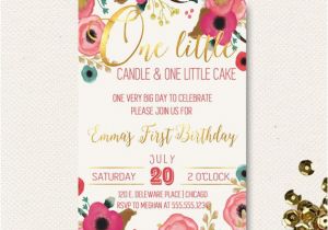 Boho Chic Birthday Invitations First Birthday Invitation Floral Boho Chic Invite One Little