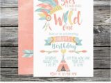 Boho Chic Birthday Invitations Wild One Birthday Invitation Tribal Invite Boho Chic