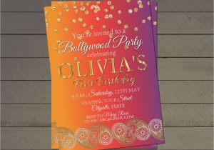 Bollywood Birthday Invitations Bollywood Birthday Party Invite Indian Wedding Invitation