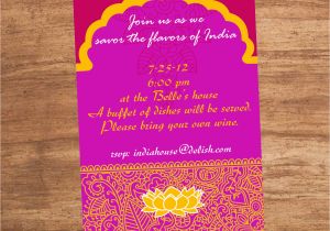 Bollywood Birthday Invitations India Indian Food Party Invitation