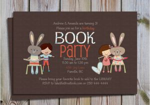 Book themed Birthday Party Invitations Book Party Invitations Oxsvitation Com