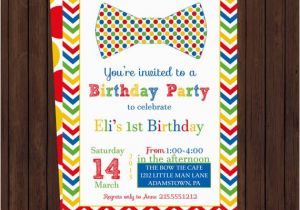 Bow Tie Birthday Invitations Boys Party Invitations Bow Tie First Birthday by