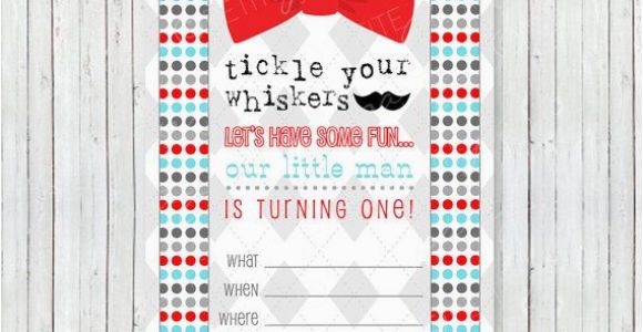 Bow Tie Birthday Invitations Instant Download Little Man Mustache Bow Tie Printable