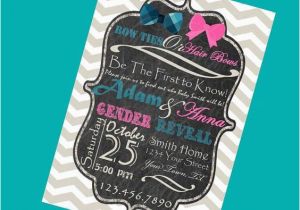 Bow Tie Birthday Invitations Personalized Bow Ties or Hair Bows Gender Reveal Printable