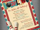 Bowling Alley Birthday Party Invitations Bowling Party Customized Printable Invitation