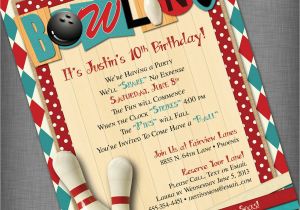 Bowling Alley Birthday Party Invitations Bowling Party Customized Printable Invitation