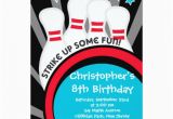 Bowling Alley Birthday Party Invitations Fun Bowling Boys Birthday Party Invitations Zazzle