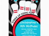 Bowling Alley Birthday Party Invitations Fun Bowling Boys Birthday Party Invitations Zazzle