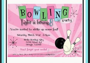 Bowling Birthday Party Invitation Wording Bowling Birthday Invitation Custom Wording and by Littledeevas