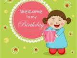 Box Of Kids Birthday Cards Concept Of Birthday Invitation Card Stock Illustration