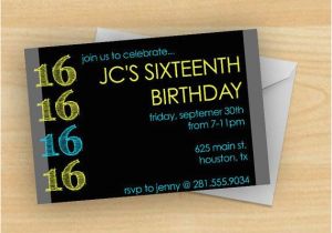 Boy 16th Birthday Invitation Ideas Bold and Bright Boy 39 S 16th Birthday Party Invitation by