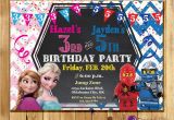 Boy and Girl Joint Birthday Invitations Frozen and Ninja Joint Birthday Party Invitations Ninjas