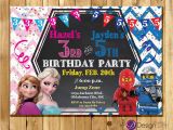 Boy and Girl Joint Birthday Invitations Frozen and Ninja Joint Birthday Party Invitations Ninjas