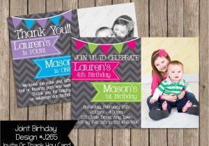 Boy and Girl Joint Birthday Invitations Joint Birthday Party Invitation Boy Girl by Periwinklepapery