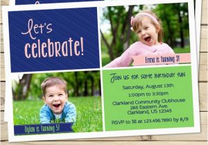 Boy and Girl Joint Birthday Invitations Joint Birthday Party Invitation Sibling Birthday Invitation