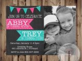 Boy and Girl Joint Birthday Invitations Joint Birthday Party Invitation Twin Birthday Invitation Boy