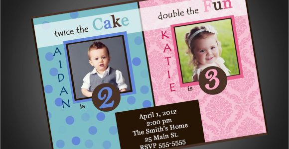 Boy and Girl Joint Birthday Invitations Joint Party Girl Boy Birthday Invitation