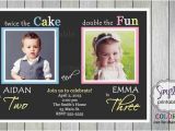 Boy and Girl Joint Birthday Invitations Joint Party Girl Boy Birthday Invite Pink Blue Yellow by
